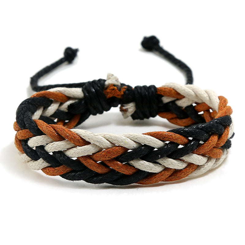 Wholesale Handwoven Colorful Waxed Thread Bracelet
